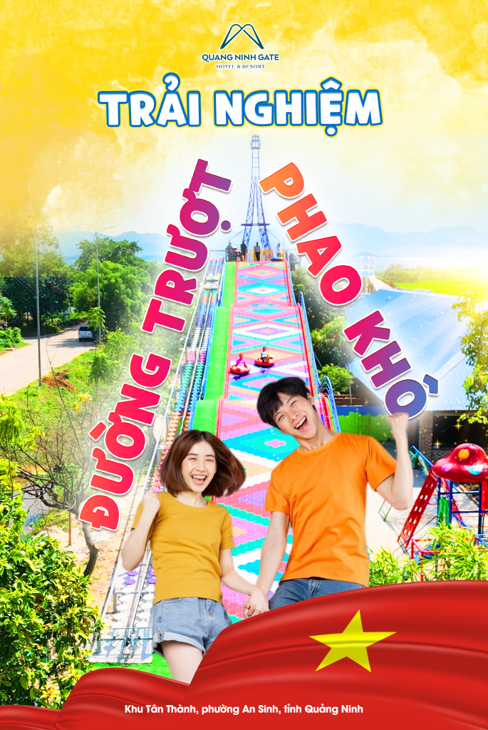 Đường trượt phao khô tại Quảng Ninh